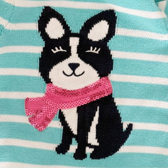 Gymboree Toddler Girl's Blue & White Striped Knit Sweater Dress - Picture 6 of 7